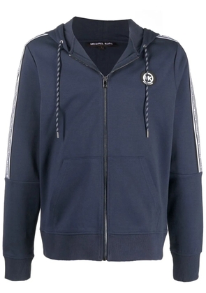 Michael Kors logo-patch zip-up hoodie - Blue