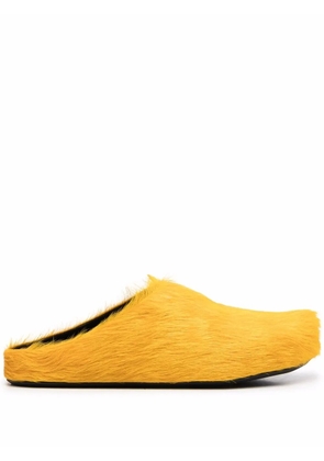 Marni Fussbet Sabot calf-hair slippers - Yellow