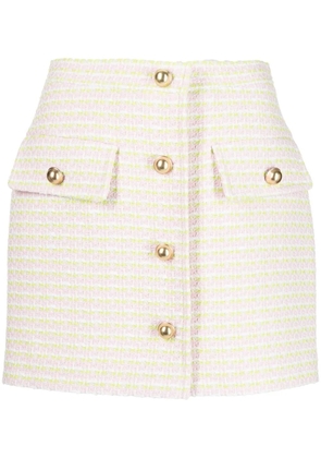pushBUTTON button-up mini skirt - Pink