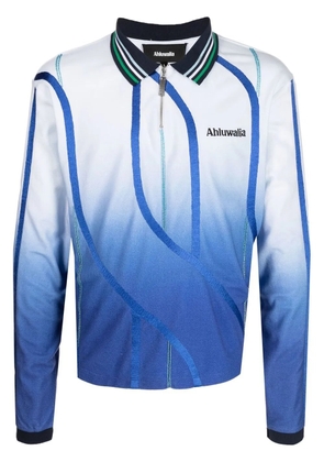 Ahluwalia Expression long-sleeve polo shirt - Blue