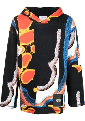 AMBUSH abstract-print hoodie - Black