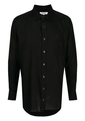 sulvam contrast-stitch long-sleeve shirt - Black