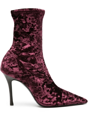 Arteana Corsini 95mm crushed-velvet boots - Purple