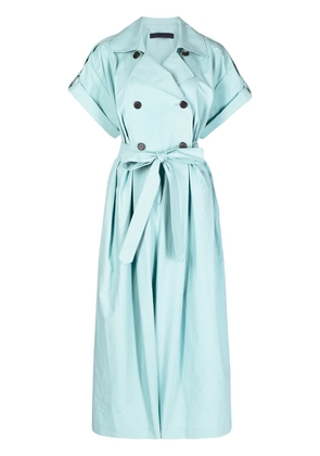 Juun.J double-breasted trench jumpsuit - Blue