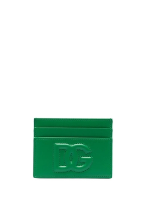 Dolce & Gabbana logo-embossed leather cardholder - Green
