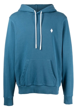 COUNTY OF MILAN logo-embroidered drawstring hoodie - Blue
