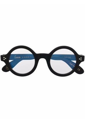 Lesca Saga round-frame glasses - Black