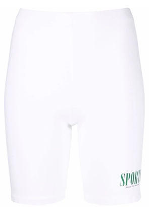 Sporty & Rich logo-print cycling shorts - White
