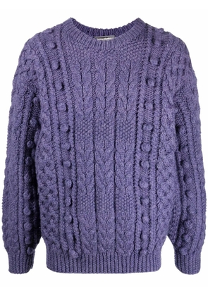 Issey Miyake Pre-Owned 1980s chunky cable-knit jumper - Purple