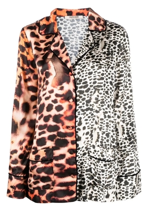 Roberto Cavalli animal-print silk-blend shirt jacket - White