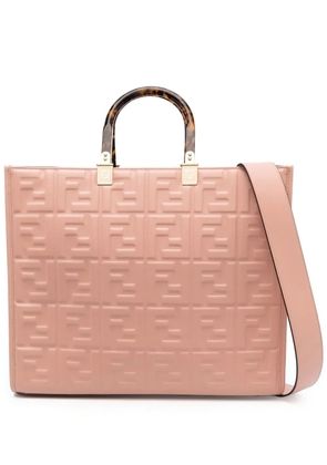 FENDI embossed-FF logo tote bag - Pink