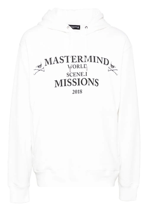 Mastermind World logo-print hoodie - White