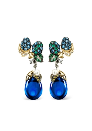 Anabela Chan 18K yellow gold diamonds and gemstones earrings - Blue