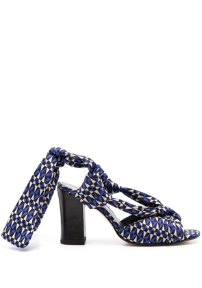 Sarah Chofakian ankle tie-fastening 90mm sandals - Blue