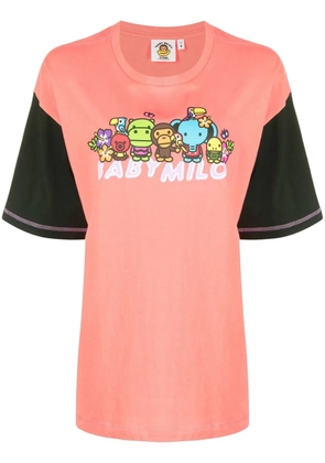 *BABY MILO® STORE BY *A BATHING APE® colour-block logo-print T-shirt - Pink