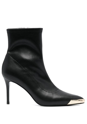 Versace Jeans Couture 100mm logo-engraved pointed-toe boots - Black