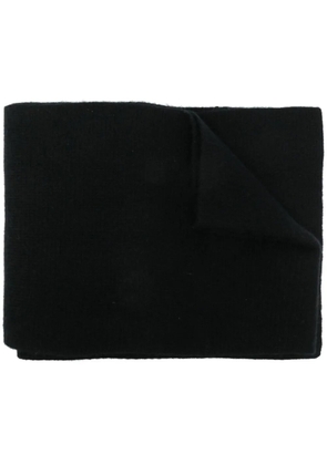 Yves Salomon knitted logo-patch scarf - Black