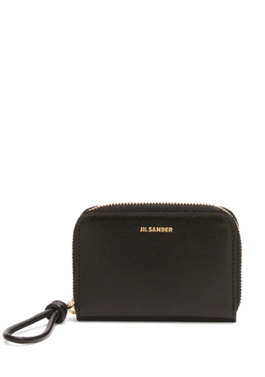 Jil Sander logo-plaque zip-up purse - Black