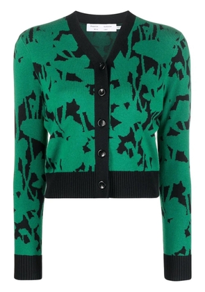 Proenza Schouler White Label floral-intarsia cardigan - Green