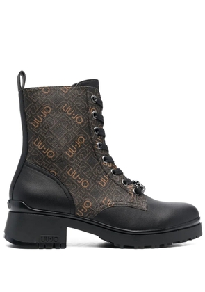 LIU JO New Nancy monogram-print boots - Black
