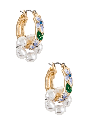 petit moments Baroque Earrings in Metallic Gold,Blue.
