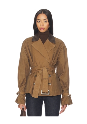 LPA Cara Trench Jacket in Brown. Size XS. Also in XXS, S, M, L, XL.