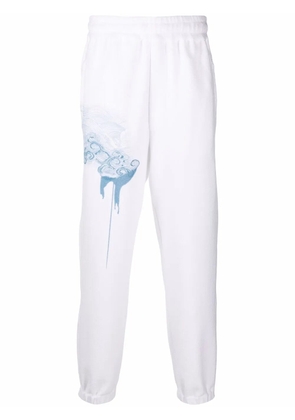 TTSWTRS abstract-print cotton track trousers - White