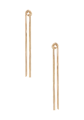 petit moments Tied Up Earrings in Metallic Gold.