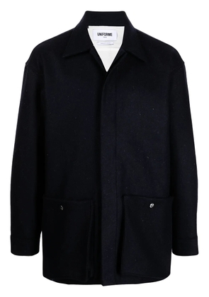 UNIFORME patched wool overshirt - Black