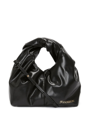 JW Anderson mini Twister leather hobo bag - Black