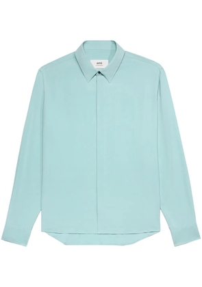 AMI Paris button-up crepe shirt - Blue