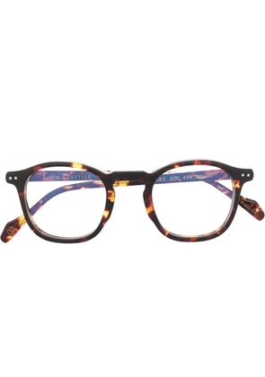 Lesca tortoiseshell round-frame glasses - Brown