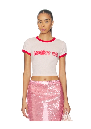 Kenzo Gots Kenzo Words Cropped T-shirt in Pink,Red. Size XS. Also in S, M, L.