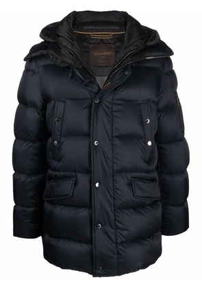 Moorer hooded zip-up padded coat - Blue