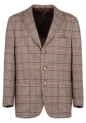 Kiton check-pattern blazer - Brown
