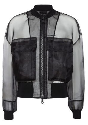 DSQUARED2 semi-sheer bomber jacket - Black