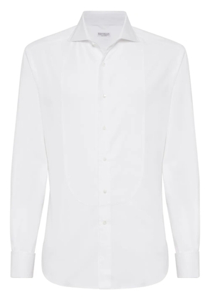 Brunello Cucinelli bib detail cotton shirt - White