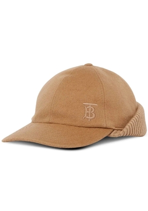 Burberry TB monogram-embroidered reconstructed cap - Brown