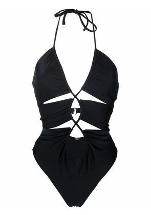 Noire Swimwear cut-out halterneck swimsuit - Black