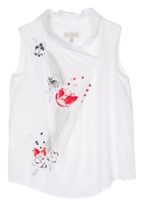 SHIATZY CHEN floral-print silk vest - White