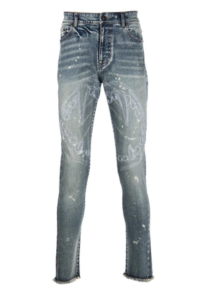 Haculla fang lips-print skinny jeans - Blue