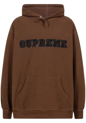 Supreme lace-detail logo hoodie - Brown