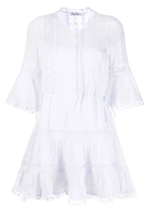 Charo Ruiz Ibiza lace-detail cotton shirtdress - White