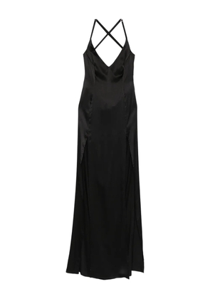 MITILIANE COUTURE split silk maxi dress - Black