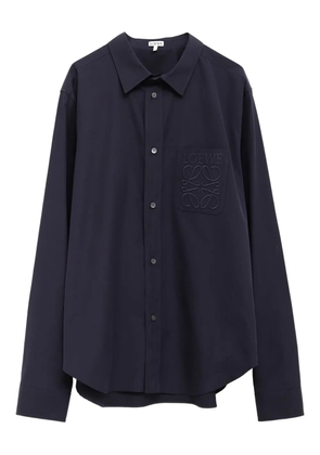 LOEWE Anagram-embroidered long-sleeves shirt - Blue