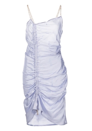 GCDS crystal-strap ruched dress - Purple
