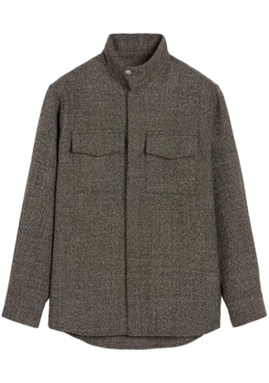 AMI Paris houndstooth high-collar shirt - Brown