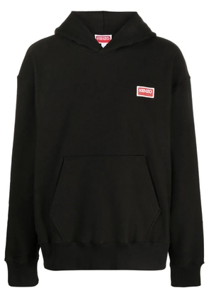 Kenzo logo-print stretch-cotton hoodie - Black