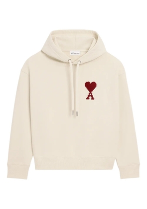 AMI Paris Ami De Coeur embroidered hoodie - Neutrals