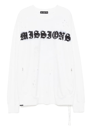 Mastermind World slogan print sweater - White